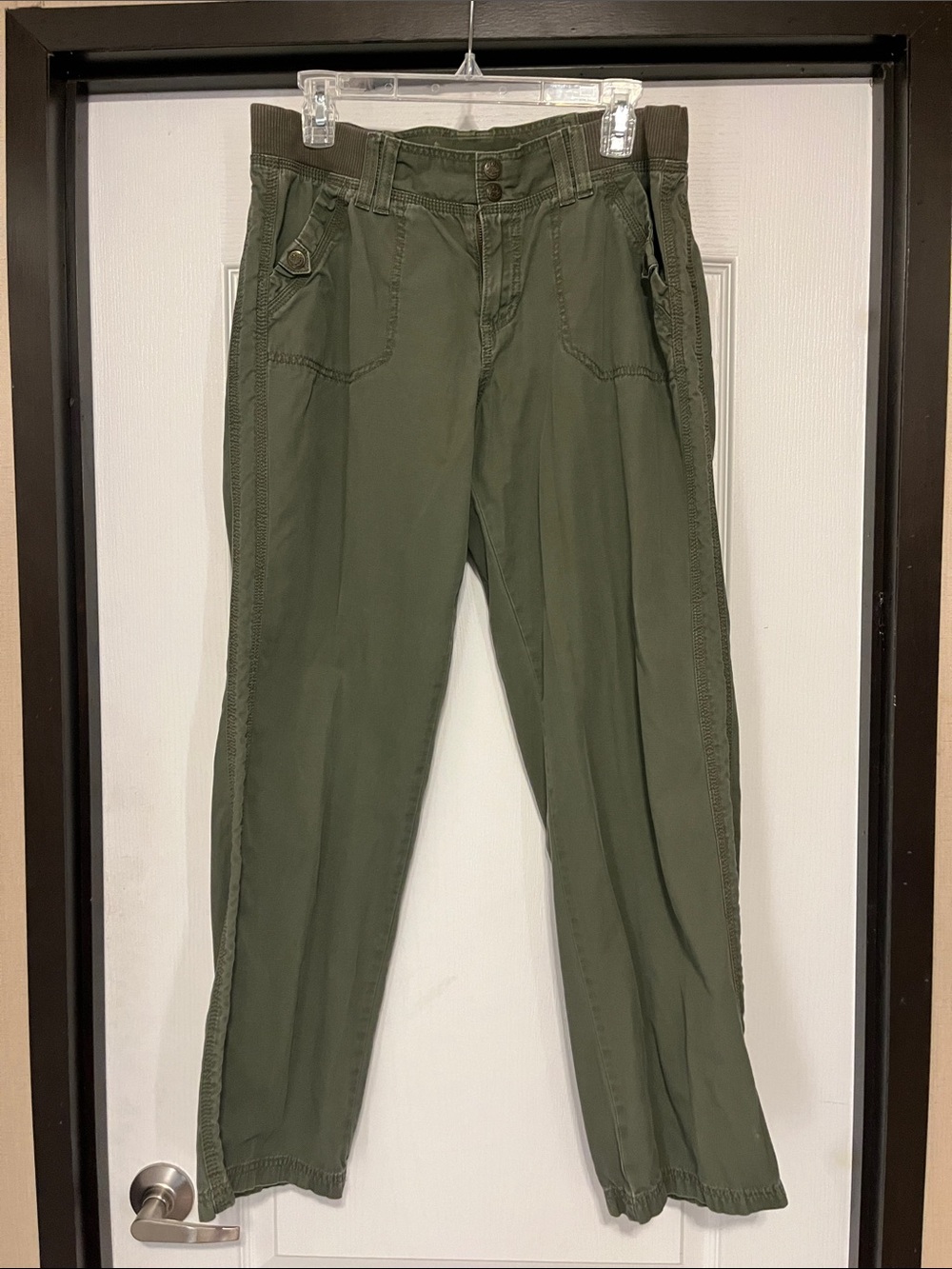 Sonoma Olive Green Cargo Pants with Side Stitching